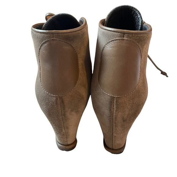 Stuart Weitzman Kalahari Tan Suede Hidden Wedge Lace‎ up Booties Size 7 - Picture 3 of 12